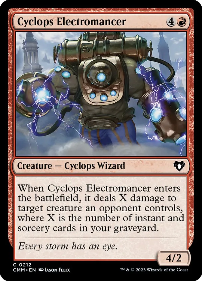 2023 Commander Masters Cyclops Electromancer #212 common card image