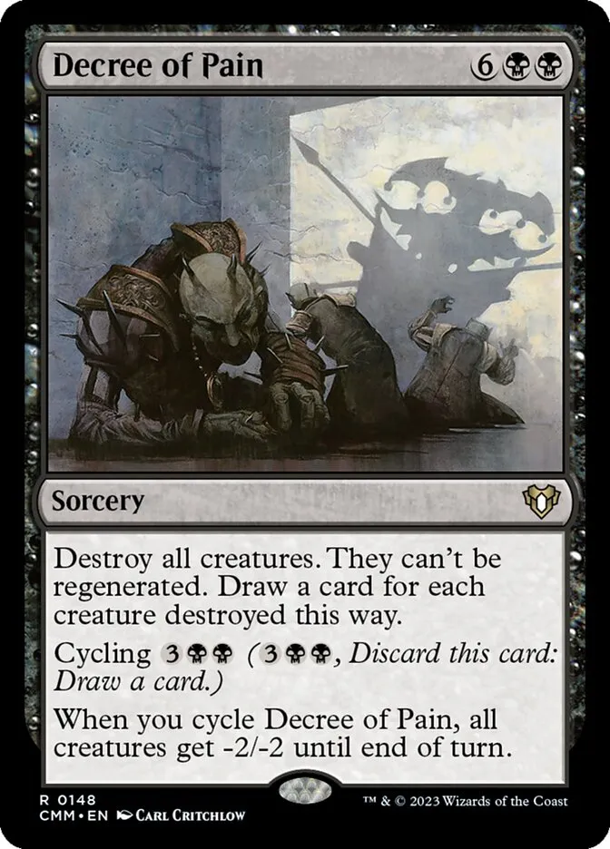 2023 Commander Masters Decree of Pain #148 rare card image