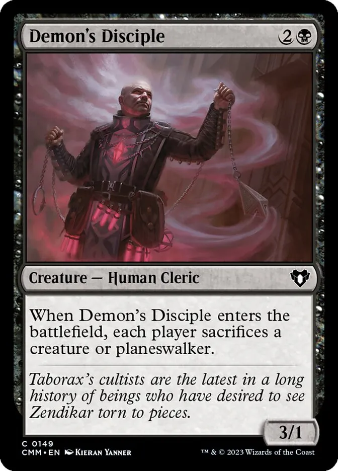 2023 Commander Masters Demon's Disciple common #149 common card image