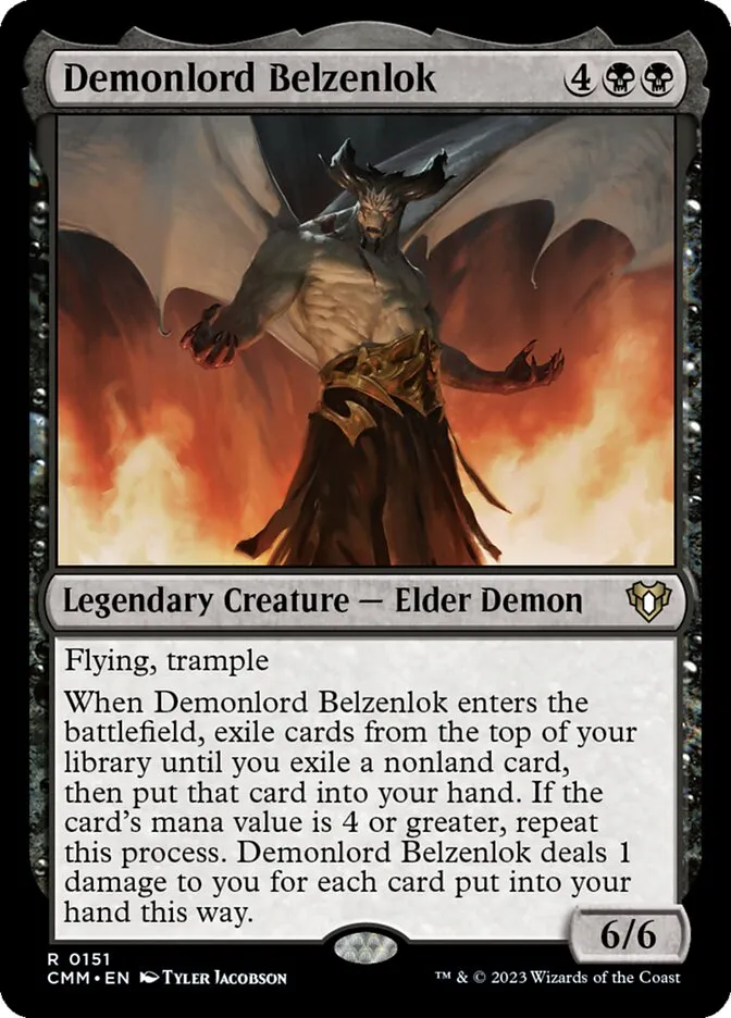 2023 Commander Masters Demonlord Belzenlok #151 rare card image