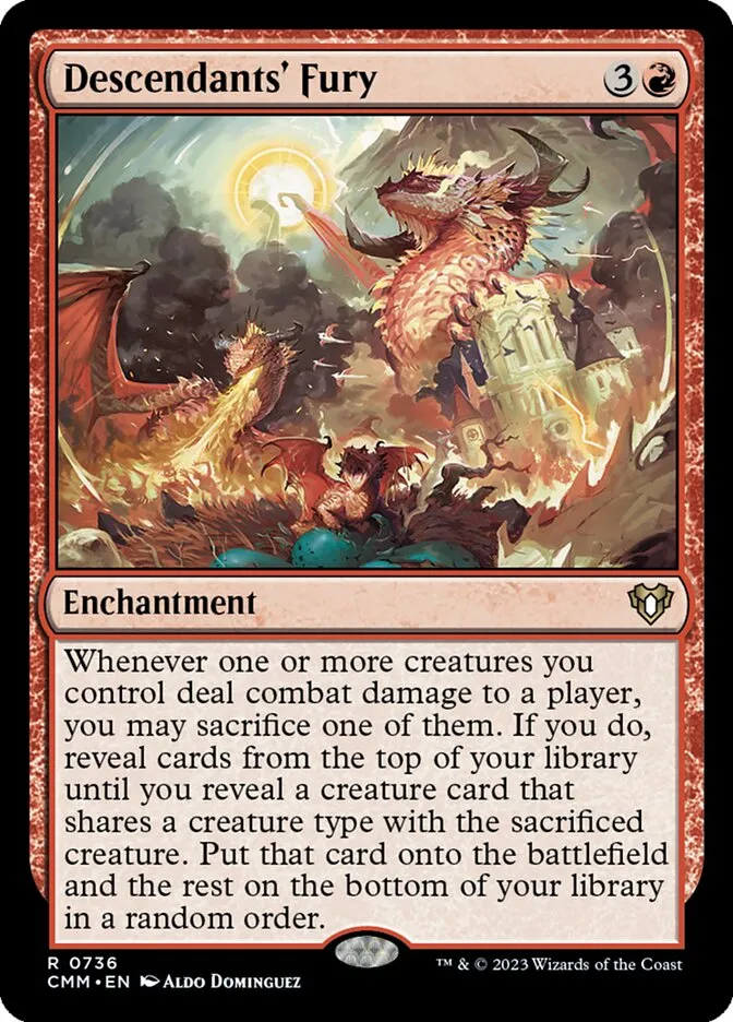 2023 Commander Masters Descendants' Fury #736 rare card image