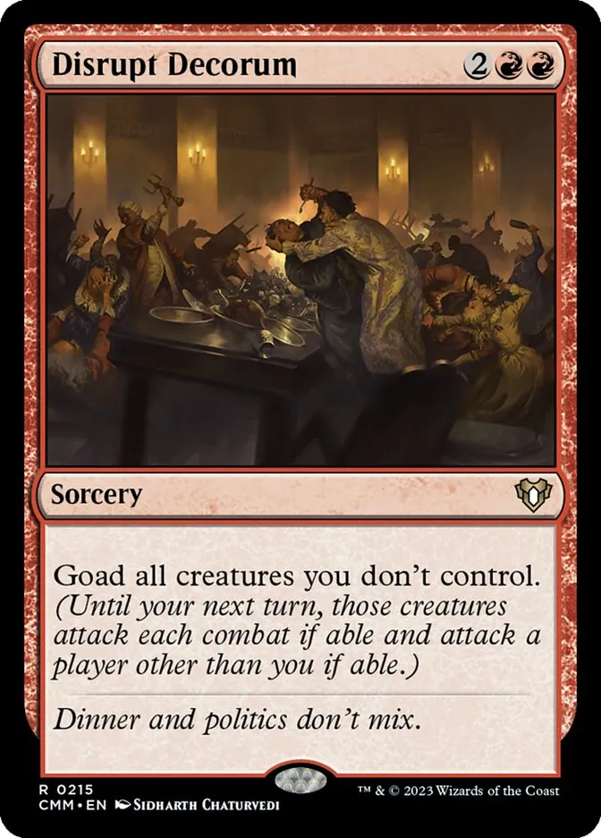 2023 Commander Masters Disrupt Decorum #215 rare card image