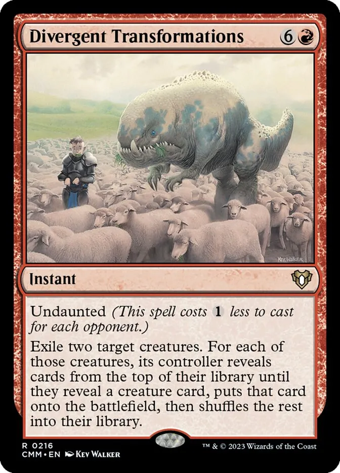 2023 Commander Masters Divergent Transformations #216 rare card image