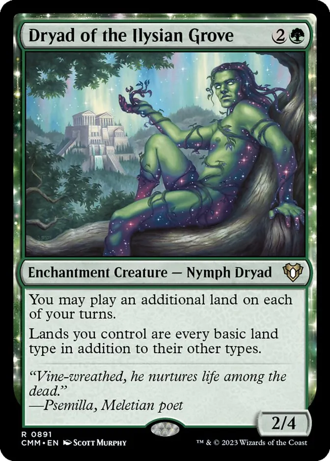 2023 Commander Masters Dryad of the Ilysian Grove #891 rare card image