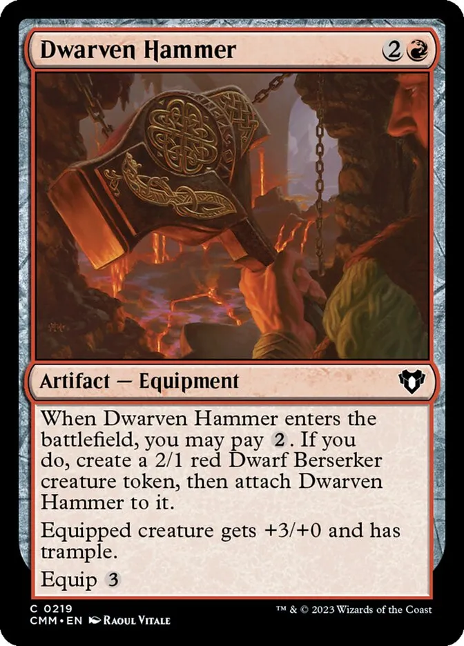 2023 Commander Masters Dwarven Hammer common #219 common card image