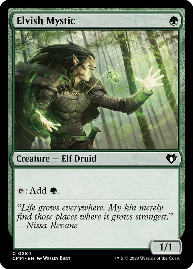 2023 Commander Masters Elvish Mystic #284 common card image
