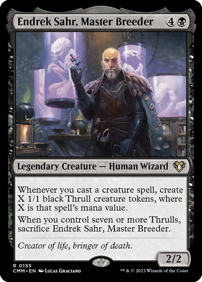 2023 Commander Masters Endrek Sahr, Master Breeder #155 rare card image