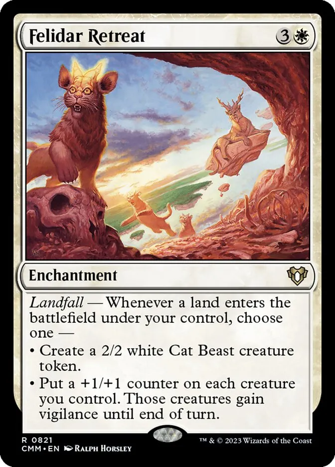 2023 Commander Masters Felidar Retreat #821 rare card image