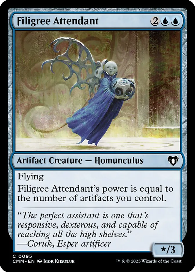 2023 Commander Masters Filigree Attendant common #95 common card image