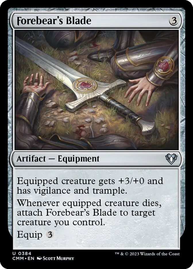 2023 Commander Masters Forebear's Blade uncommon #384 uncommon card image