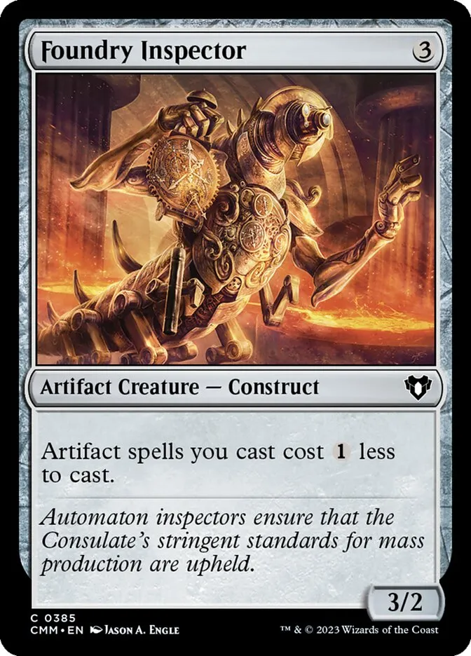 2023 Commander Masters Foundry Inspector common #385 common card image