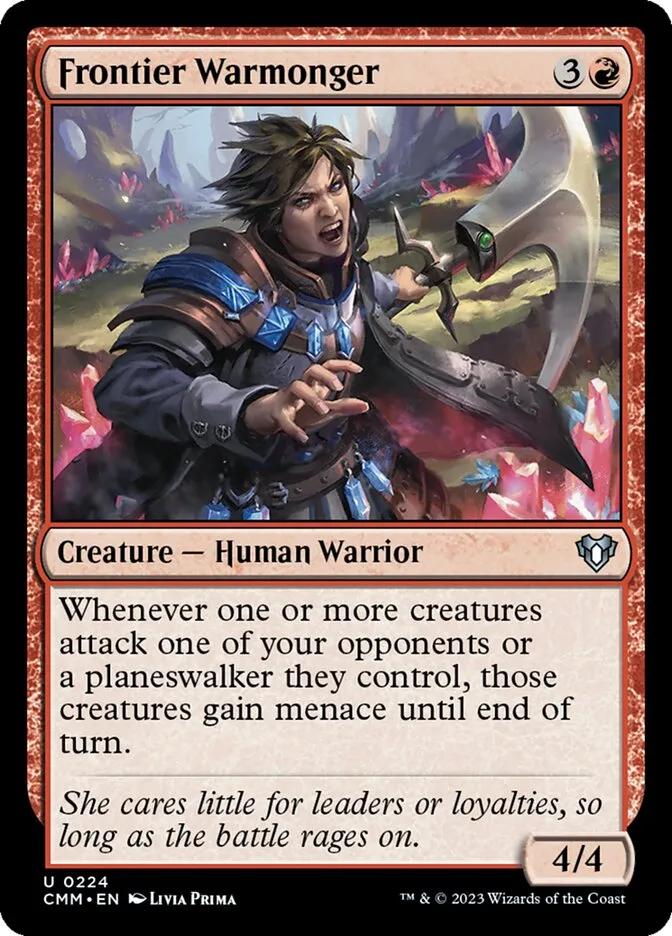 2023 Commander Masters Frontier Warmonger uncommon #224 uncommon card image