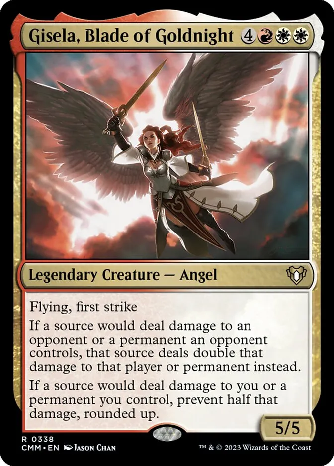 2023 Commander Masters Gisela, Blade of Goldnight #338 rare card image