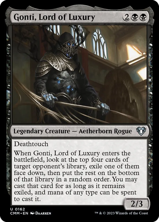 2023 Commander Masters Gonti, Lord of Luxury #162 uncommon card image
