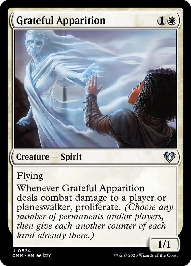 2023 Commander Masters Grateful Apparition uncommon #824 uncommon card image
