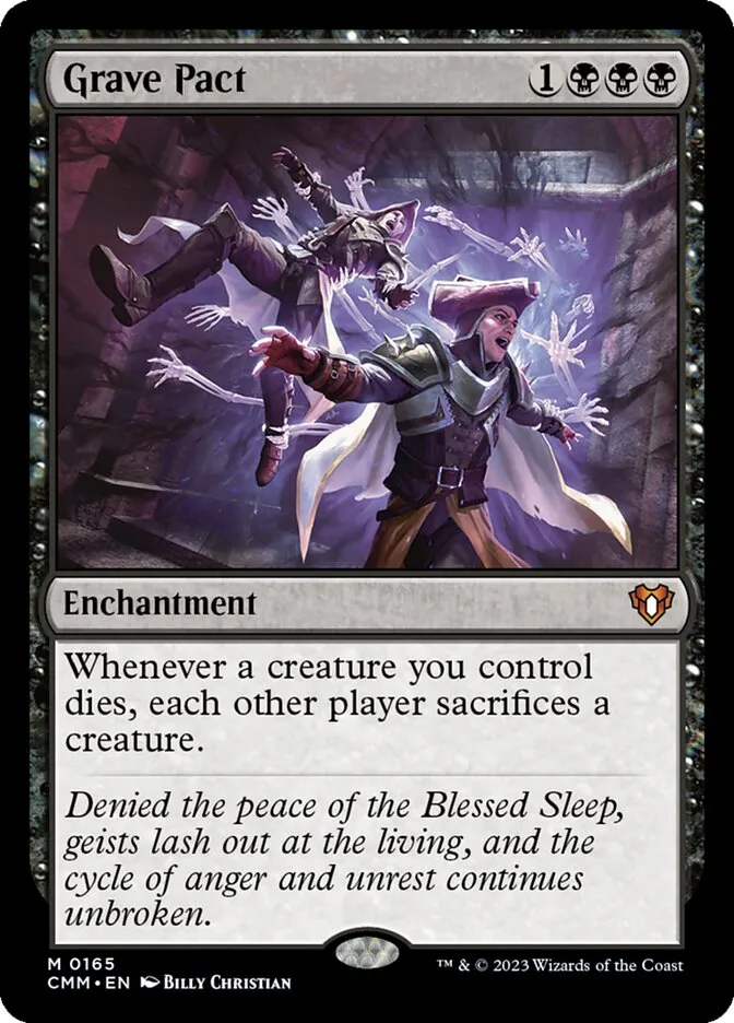 2023 Commander Masters Grave Pact #165 mythic card image