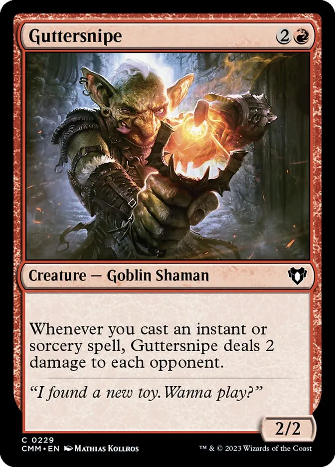 2023 Commander Masters Guttersnipe common #229 common card image