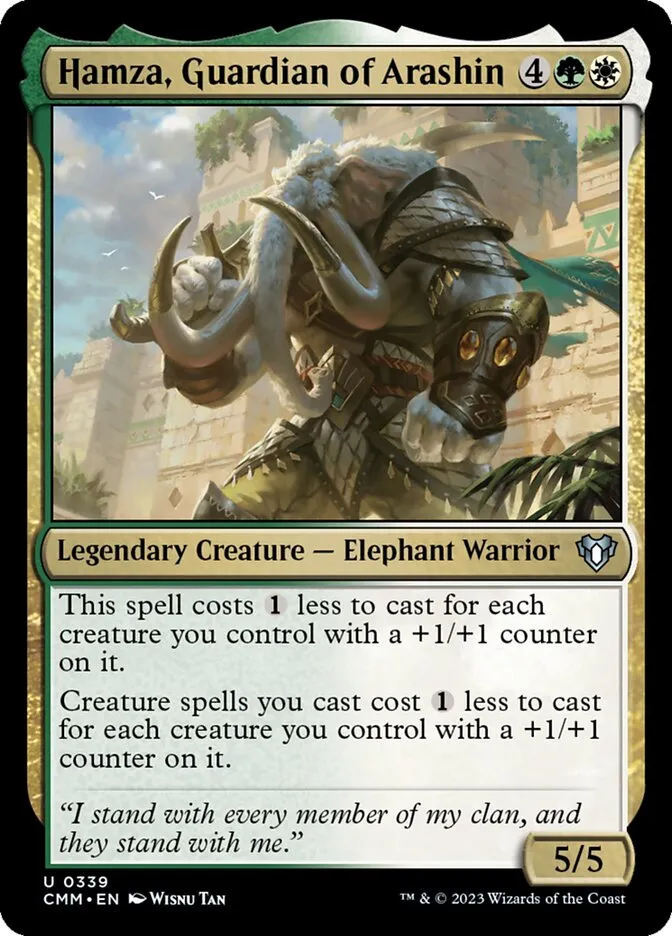 2023 Commander Masters Hamza, Guardian of Arashin #339 uncommon card image