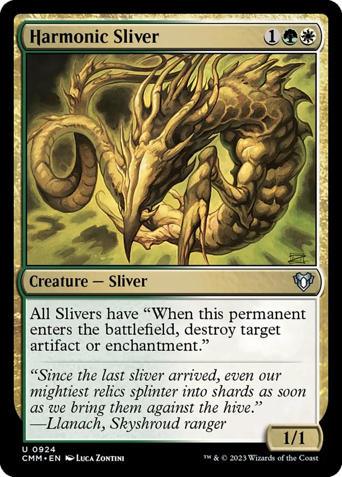 2023 Commander Masters Harmonic Sliver uncommon #924 uncommon card image