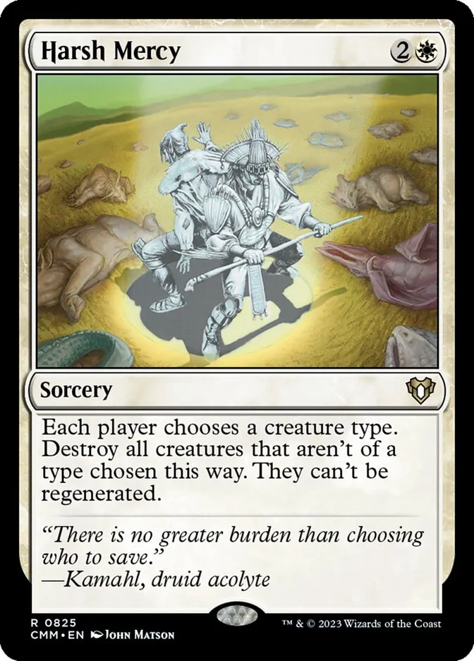 2023 Commander Masters Harsh Mercy #825 rare card image