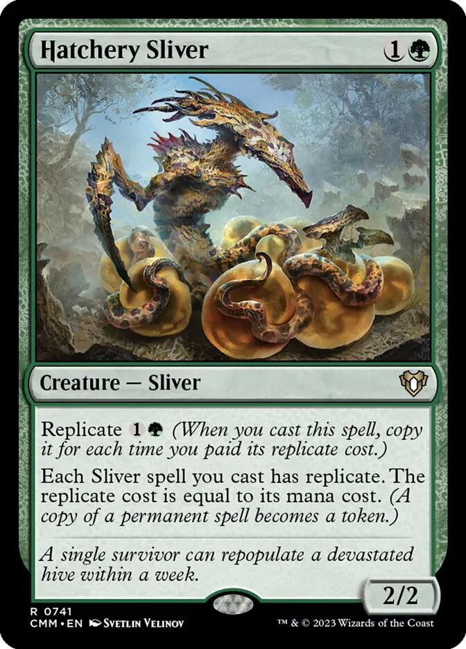 2023 Commander Masters Hatchery Sliver rare #741 rare card image