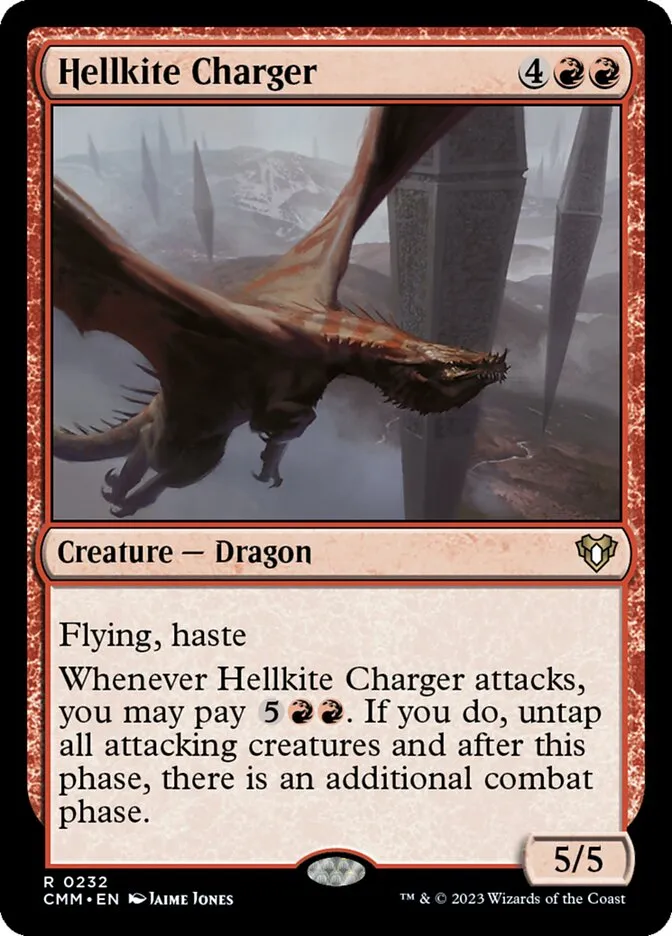 2023 Commander Masters Hellkite Charger rare #232 rare card image