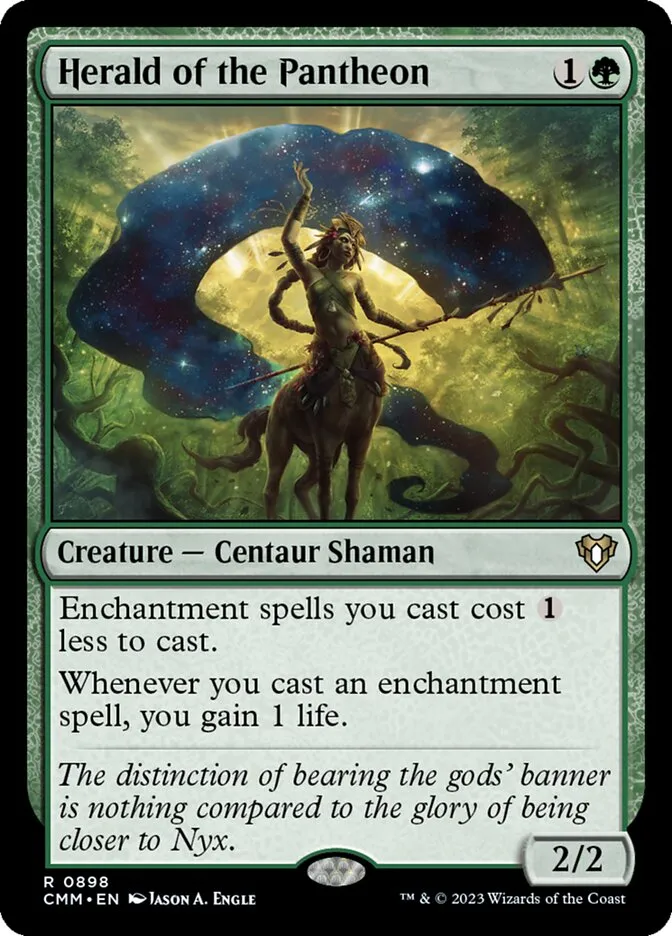 2023 Commander Masters Herald of the Pantheon #898 rare card image