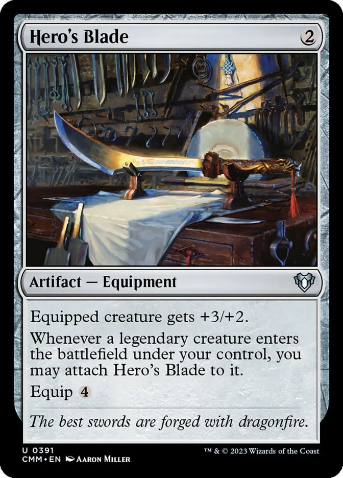 2023 Commander Masters Hero's Blade uncommon #391 uncommon card image