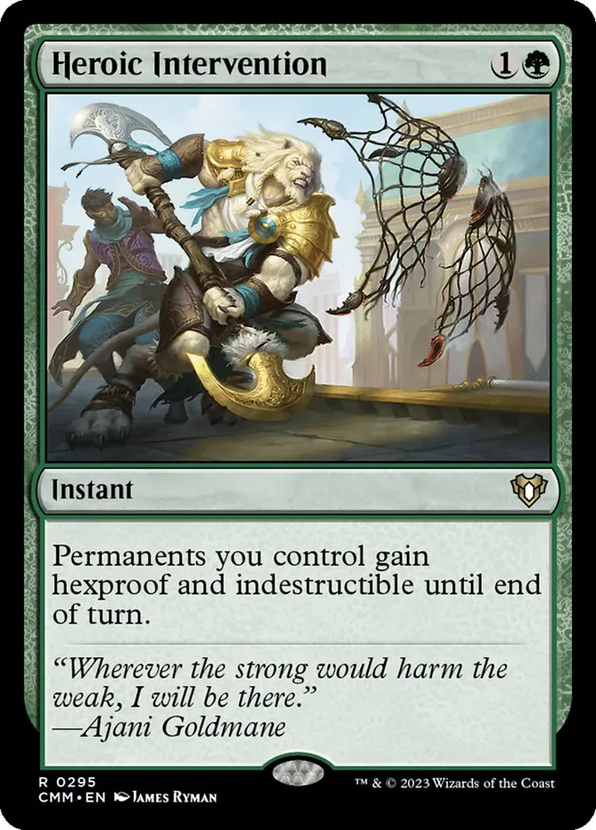 2023 Commander Masters Heroic Intervention #295 rare card image