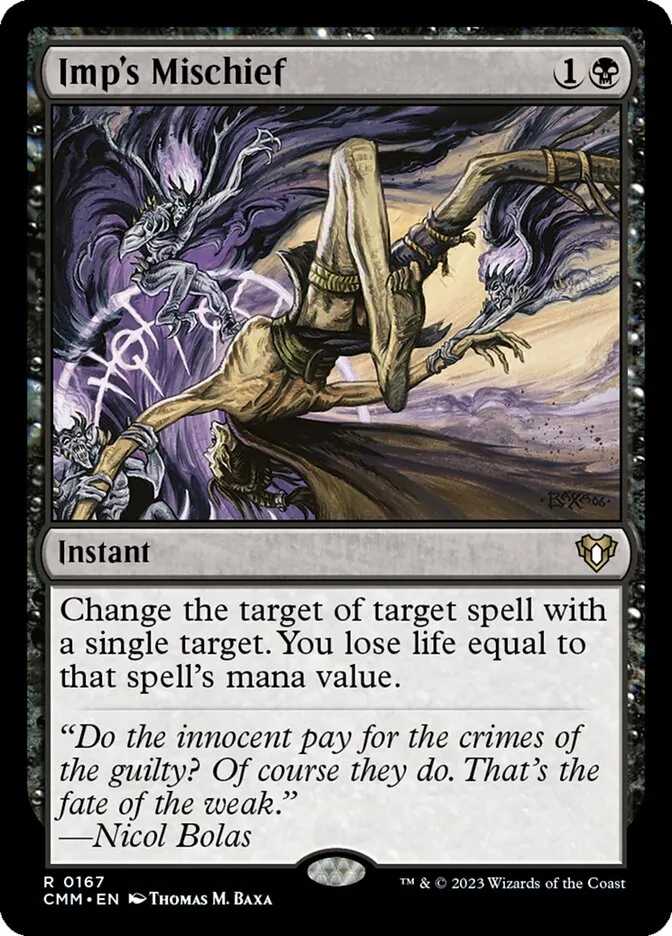 2023 Commander Masters Imp's Mischief rare #167 rare card image