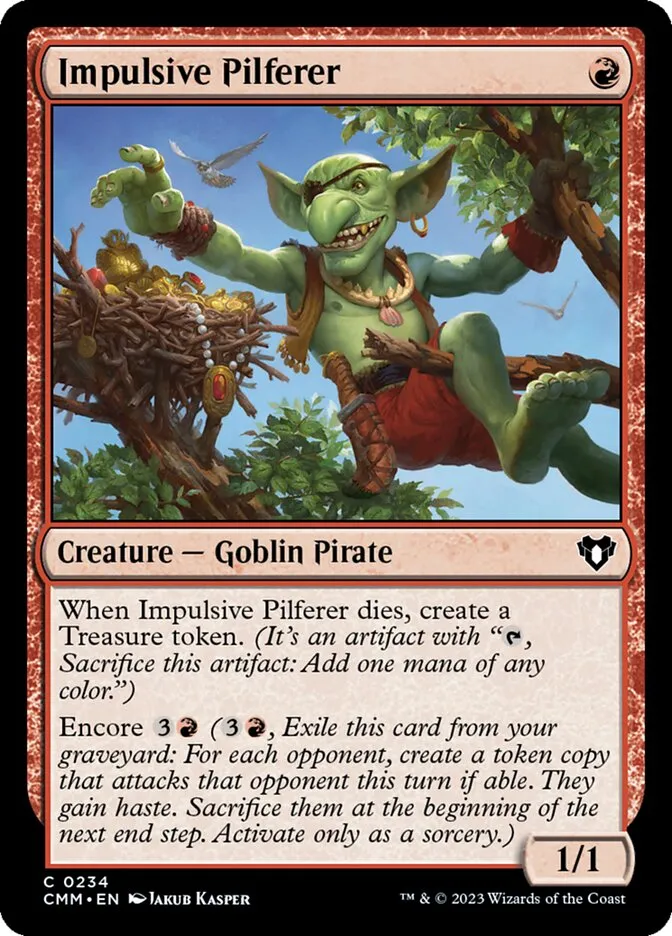 2023 Commander Masters Impulsive Pilferer common #234 common card image