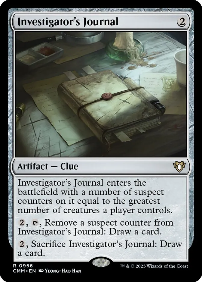 2023 Commander Masters Investigator's Journal #956 rare card image