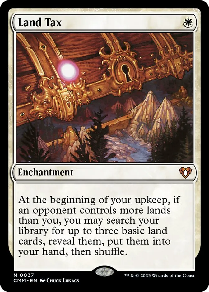 2023 Commander Masters Land Tax #37 mythic card image