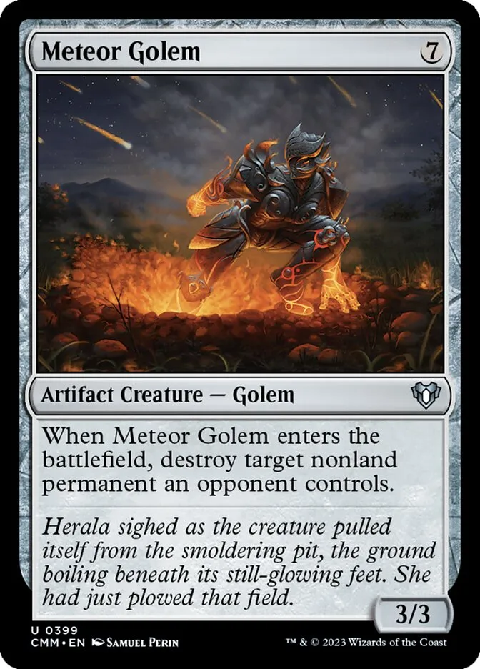 2023 Commander Masters Meteor Golem uncommon #399 uncommon card image