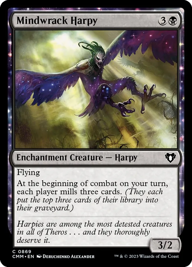 2023 Commander Masters Mindwrack Harpy common #869 common card image