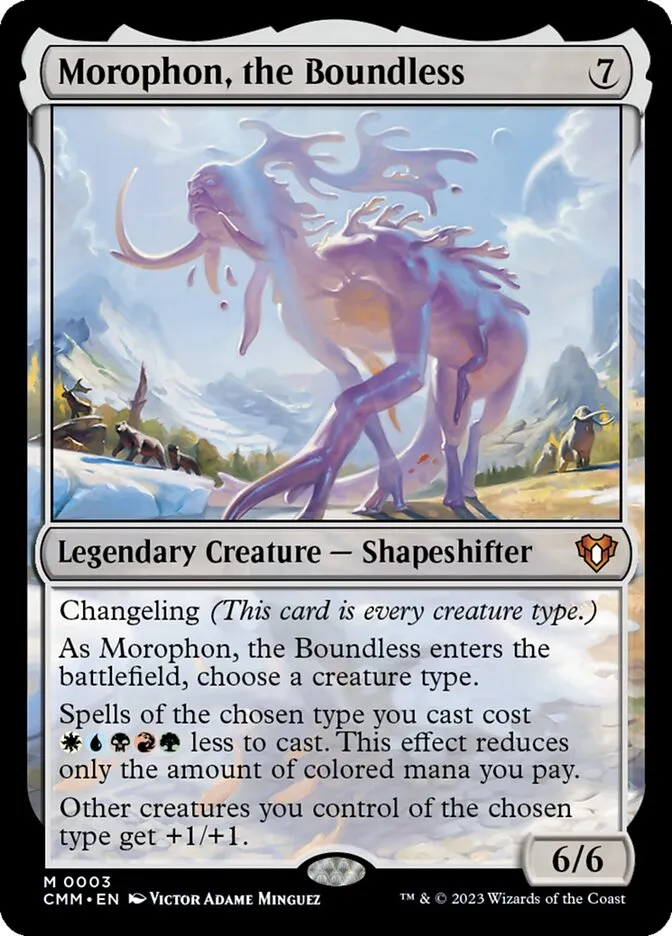 2023 Commander Masters Morophon, the Boundless mythic #3 mythic card image