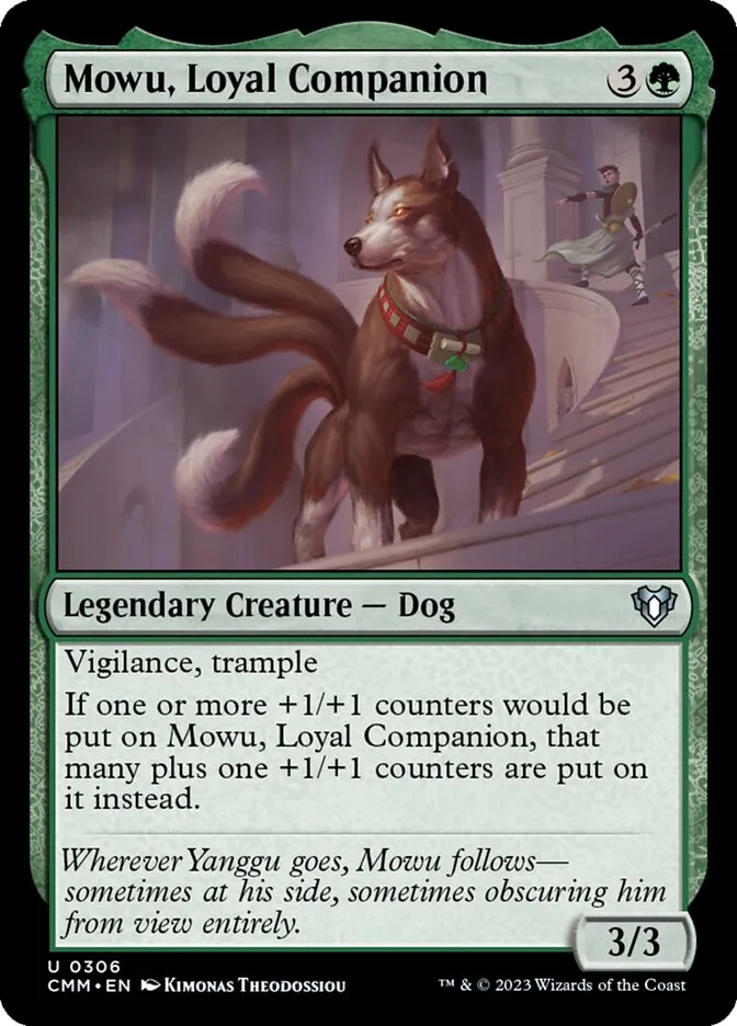 2023 Commander Masters Mowu, Loyal Companion #306 uncommon card image