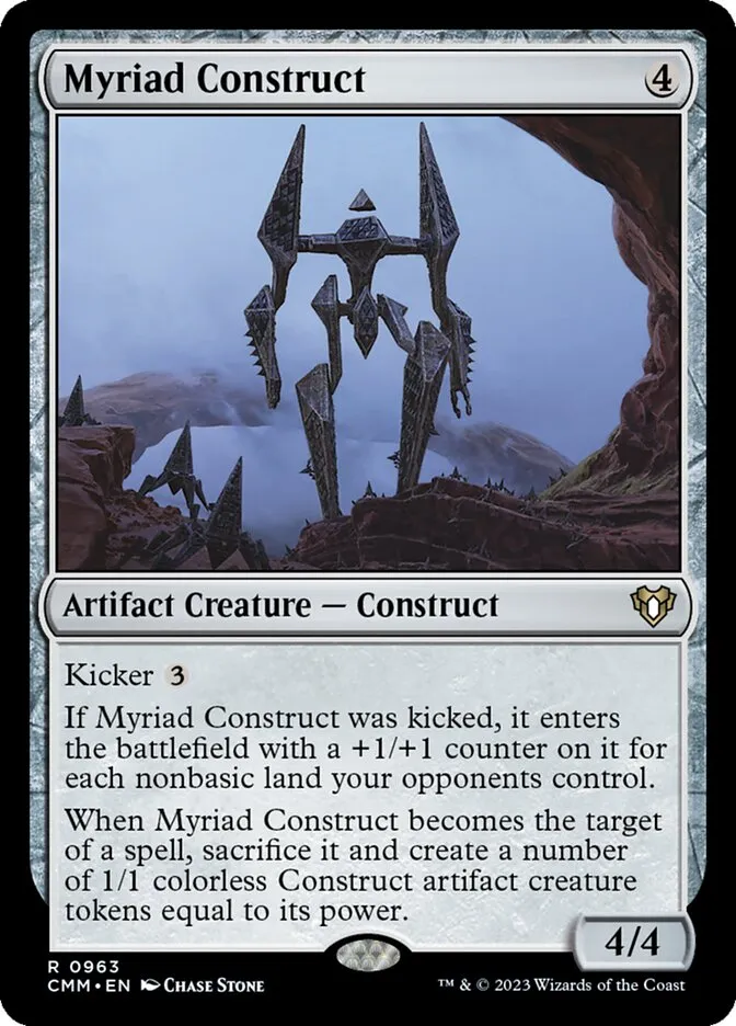 2023 Commander Masters Myriad Construct rare #963 rare card image