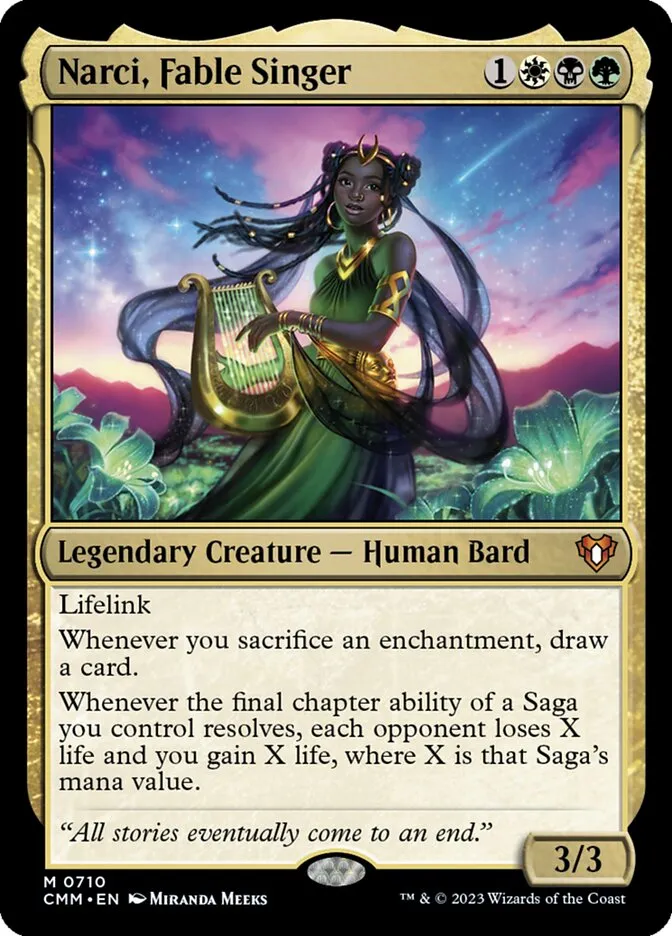 2023 Commander Masters Narci, Fable Singer #710 mythic card image