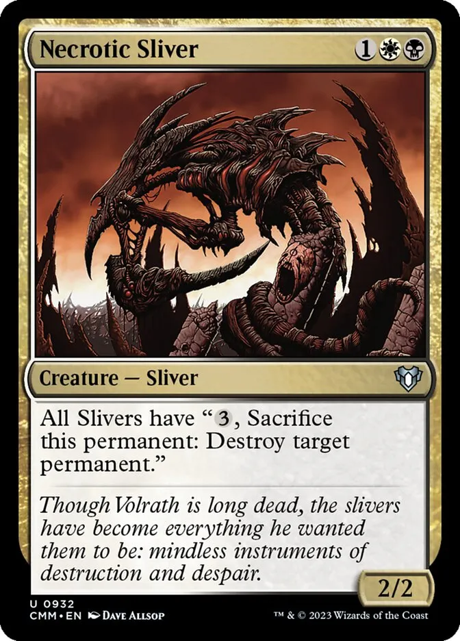 2023 Commander Masters Necrotic Sliver #932 uncommon card image