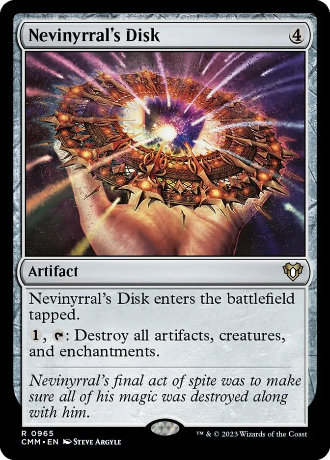 2023 Commander Masters Nevinyrral's Disk rare #965 rare card image