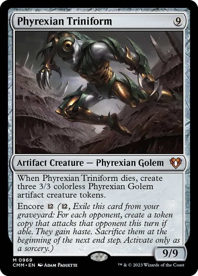 2023 Commander Masters Phyrexian Triniform mythic #969 mythic card image
