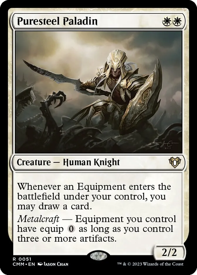 2023 Commander Masters Puresteel Paladin #51 rare card image