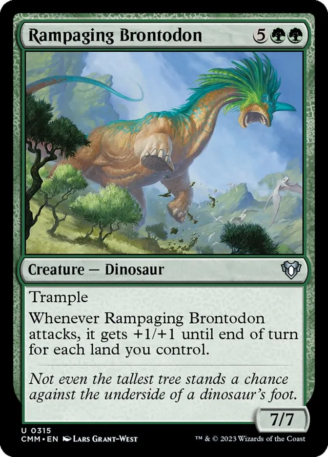 2023 Commander Masters Rampaging Brontodon uncommon #315 uncommon card image