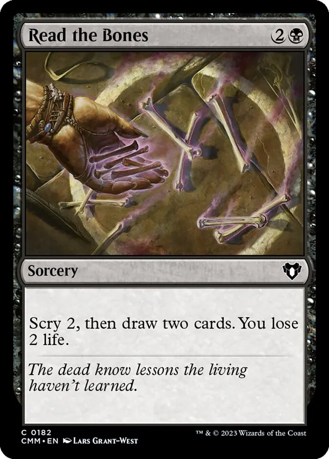 2023 Commander Masters Read the Bones common #182 common card image