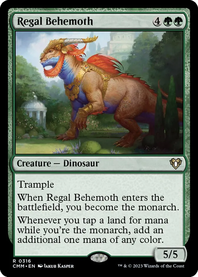 2023 Commander Masters Regal Behemoth rare #316 rare card image