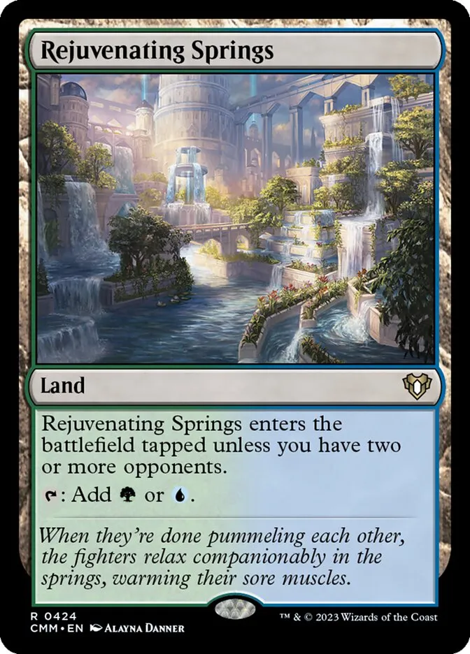 2023 Commander Masters Rejuvenating Springs #424 rare card image