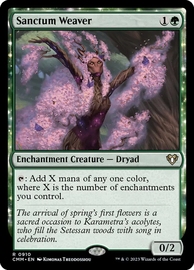 2023 Commander Masters Sanctum Weaver #910 rare card image