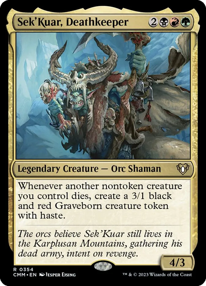 2023 Commander Masters Sek'Kuar, Deathkeeper #354 rare card image