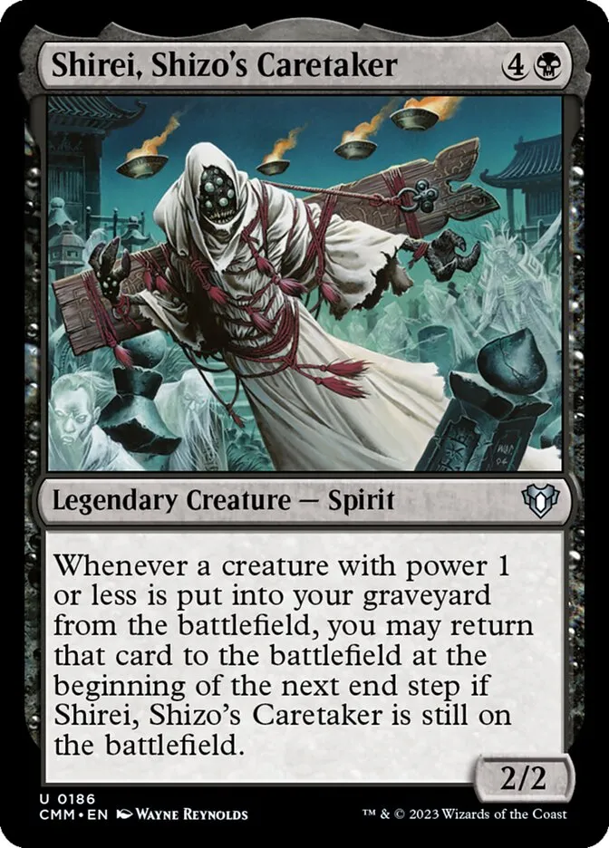 2023 Commander Masters Shirei, Shizo's Caretaker #186 uncommon card image